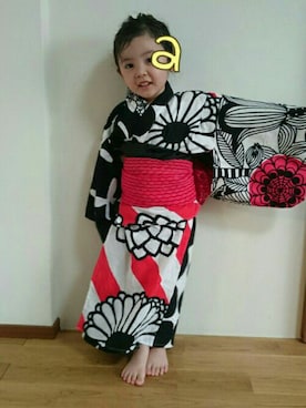 「handmade」｜「アイテム（浴衣）」を使った、ANRIさん（キッズ・100cm）の夏コーディネート