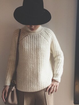 「rag & bone（ラグアンドボーン）のアイテム（帽子）」を使った、Rain Wongさん（レディース・157cm）の冬コーディネート