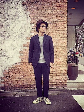 「KENNETH FIELD」｜「アイテム（スラックス）」を使った、Masahiro Nishikawaさん（メンズ・160cm）の春コーディネート
