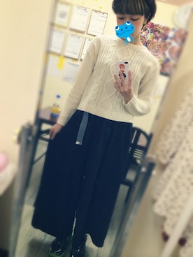 「ランニングシューズ」｜「アイテム（スニーカー、グリーン系）」を使った、△さん（レディース・157cm）の春コーディネート