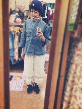 「used mix」｜「アイテム（ニットキャップ/ビーニー）」を使った、△さん（レディース・157cm）の春コーディネート