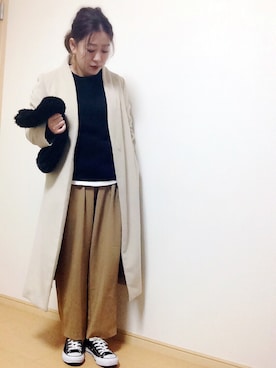 「黒ニット」｜♡YUPPY♡さん（レディース・156cm）の冬コーディネート