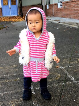 「JOE FRESH（フレッシュ）のアイテム」を使った、Uiさん（キッズ・61cm）の秋コーディネート