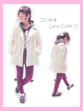 「アイテム（ピーコート）」を使った、Ruiさん（レディース・155cm・10代）の冬コーディネート