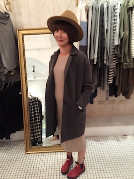 「FOREVER 21（フォーエバー トゥエンティーワン）のアイテム（フォーマルスーツ/小物、グレー系）」を使った、Yu Kiさん（レディース）の冬コーディネート