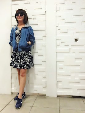 「OLD NAVY（オールドネイビー）のアイテム（ジャケット/アウター、ブルー系）」を使った、Yu Kiさん（レディース）の春コーディネート