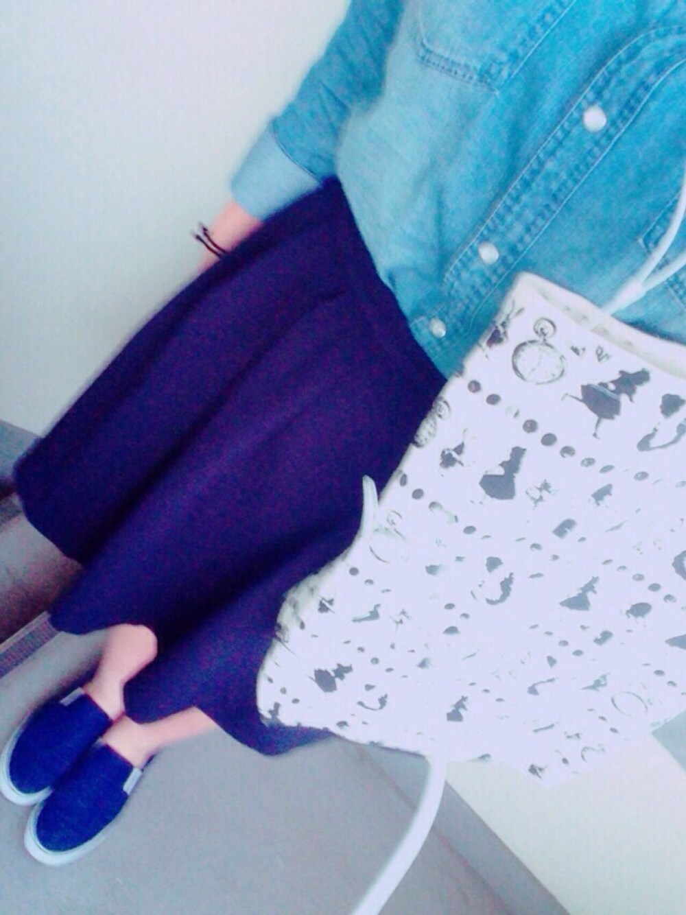 「全身、GUコーデ、ブルー」｜「GUのアイテム（シャツ/ブラウス、ブルー系）」を使った、NOMAさん（レディース・163cm）の秋コーディネートの1枚目の写真