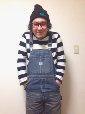 「アイテム（ウォレットチェーン）」を使った、Buzzy.Rhymeさん（メンズ・170cm）の冬コーディネート