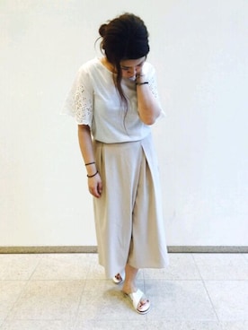 「スカーチョ」｜Right-on 本社スタッフさん（レディース・168cm）の春コーディネート