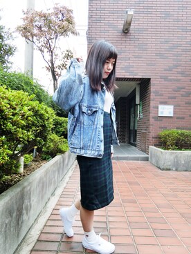 「lativ（ラティーヴ）のアイテム（スカート、グリーン系）」を使った、Mayumiさん（レディース・158cm）の秋コーディネート
