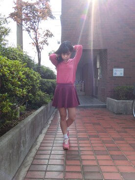 「lativ（ラティーヴ）のアイテム（ニット/セーター、その他）」を使った、Mayumiさん（レディース・158cm）の秋コーディネート