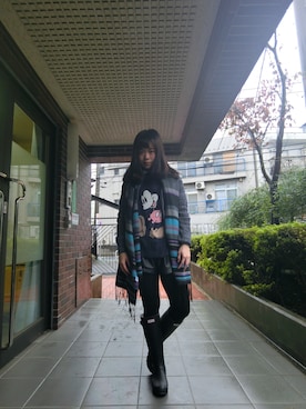 「HUNTER（ハンター）のHUNTER/ハンター　ORIGINAL Tour                   （ブーツ、ブラック系）」を使った、Mayumiさん（レディース・158cm）の秋コーディネート
