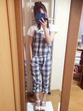 「RE DARK（リダーク）のアイテム（つなぎ/オールインワン）」を使った、hanaさん（レディース・163cm）の夏コーディネート