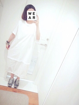 「仕事着」｜「アイテム（シャツワンピース）」を使った、Apoさん（レディース・159cm）の夏コーディネート