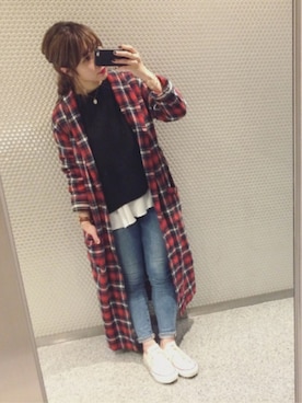 「Johnbull Private labo（ジョンブルプライベートラボ）のアイテム（その他アウター）」を使った、みけさん（レディース・156cm）の秋コーディネート