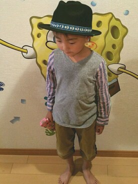 「ハットコーデ」｜忘羨さん（キッズ・110cm）の春コーディネート