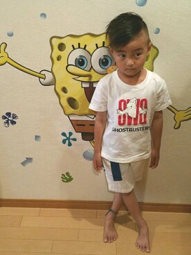 「5歳」｜「アイテム（カーゴパンツ）」を使った、忘羨さん（キッズ・110cm）の春コーディネート