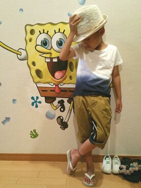 「5歳」｜「アイテム（ビーチサンダル）」を使った、忘羨さん（キッズ・110cm）の夏コーディネート