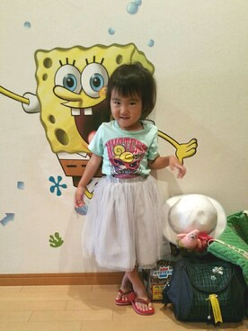 「アイテム（スイムグッズ）」を使った、忘羨さん（キッズ・90cm）の夏コーディネート