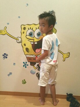「5歳」｜「アイテム（カーゴパンツ）」を使った、忘羨さん（キッズ・110cm）の夏コーディネート