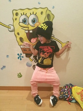 「SISLEY（シスレー）のアイテム（帽子）」を使った、忘羨さん（キッズ・90cm）の秋コーディネート