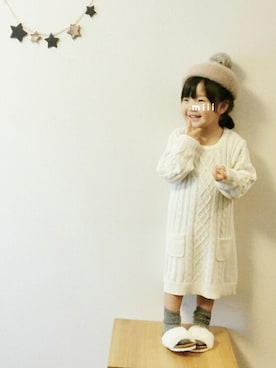 「LAGOM（LAGOM）のアイテム（ハンチング/ベレー帽）」を使った、みー🐱さん（キッズ・90cm）の秋コーディネート