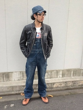 「TYPE BLUE（タイプブルー）のアイテム（帽子）」を使った、KJさん（メンズ・180cm）の秋コーディネート