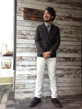 「TYPE BLUE（タイプブルー）のアイテム（トップス）」を使った、KJさん（メンズ・180cm）の春コーディネート