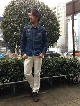 「TYPE BLUE（タイプブルー）のアイテム（トップス）」を使った、KJさん（メンズ・180cm）の春コーディネート