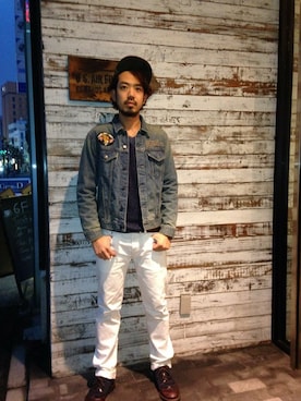 「TYPE BLUE（タイプブルー）のアイテム（デニムジャケット）」を使った、KJさん（メンズ・180cm）の春コーディネート