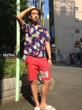 「TYPE BLUE（タイプブルー）のアイテム（帽子）」を使った、KJさん（メンズ・180cm）の夏コーディネート