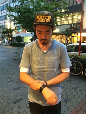 「TYPE BLUE（タイプブルー）のアイテム（トップス）」を使った、KJさん（メンズ・181cm）の夏コーディネート