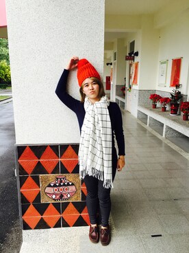 「ORIS（オリス）のアイテム（シューズ）」を使った、CheNNiさん（レディース・162cm）の冬コーディネート