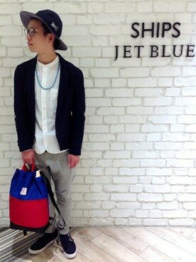「SHIPS」｜大浪さん（メンズ・173cm）の春コーディネート