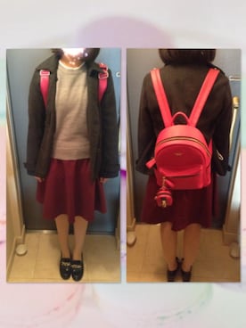 「アイテム（タイツ/ストッキング、ベージュ系）」を使った、arinkoさん（レディース・158cm）の冬コーディネート