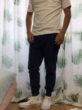 「CIAOPANIC（チャオパニック）の【Ciaopanic】　パイルTee-2（Tシャツ/カットソー、ホワイト系）」を使った、kokiさん（メンズ）の夏コーディネート