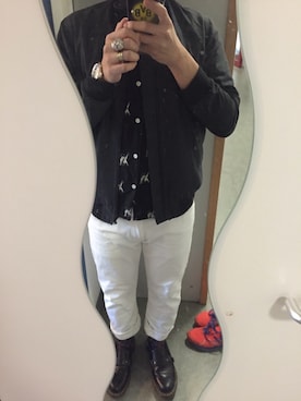 「UNIQLO（ユニクロ）のアイテム（デニムパンツ、ホワイト系）」を使った、kokiさん（メンズ）の春コーディネート