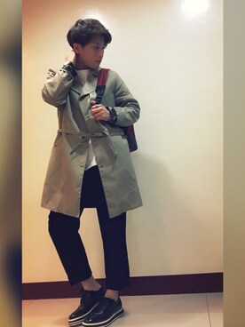 「beanpoleのアイテム（バックパック/リュック、オレンジ系）」を使った、L.Tさんの春コーディネート