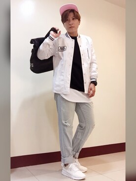 「SQUAD（スクアッド）のアイテム（帽子）」を使った、L.Tさん（レディース・163cm）の春コーディネート