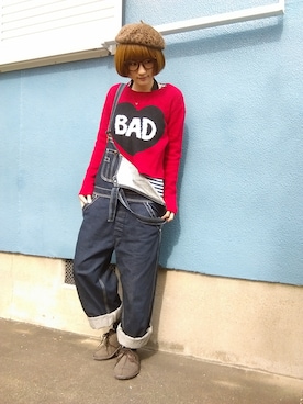 「ショート丈トップス」｜「アイテム（モカシン/デッキシューズ）」を使った、あゆみっくすさん（レディース・167cm）の秋コーディネート
