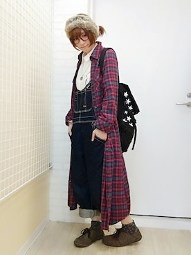 「シャツオンシャツ」｜「アイテム（バッグ）」を使った、あゆみっくすさん（レディース・167cm）の秋コーディネート