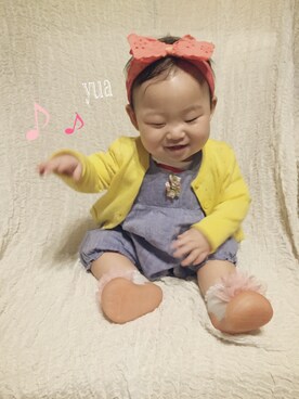 「アイテム（ベビーシューズ/ベビーソックス）」を使った、yuaさん（キッズ・70cm）の春コーディネート