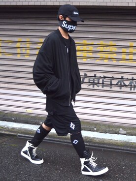 「RICK OWENS」｜「アイテム（ミリタリージャケット）」を使った、HALO TOKYOさん（メンズ・178cm）の秋コーディネート