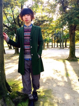 「ロングジャケット」｜まさひろさん（メンズ・171cm）の冬コーディネート