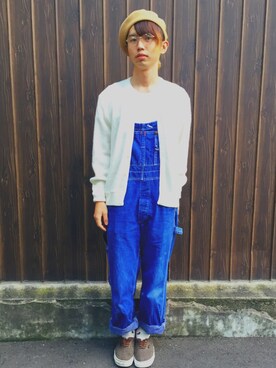 カーディガン ボレロを使った 白 青 のメンズ人気ファッションコーディネート Wear