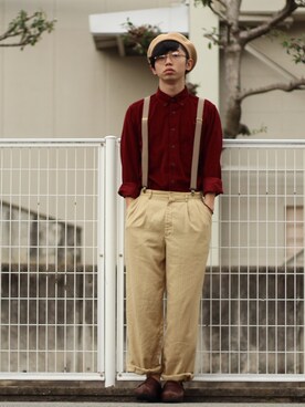 「dansko（ダンスコ）のアイテム（モカシン/デッキシューズ）」を使った、まさひろさん（メンズ・171cm）の秋コーディネート