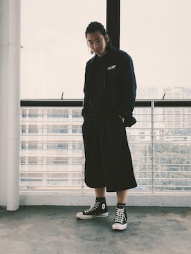 「HUF（ハフ）のアイテム（ナイロンジャケット）」を使った、Jason Yuさん（メンズ・173cm）の秋コーディネート