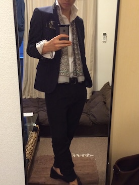 「DETAILS（ディテールズ）のアイテム（スラックス）」を使った、takaさん（メンズ・170cm）の秋コーディネート