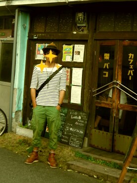 「RAGEBLUE（レイジブルー）のアイテム（トップス、ホワイト系）」を使った、giallorossiさん（メンズ・175cm）の夏コーディネート