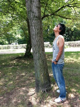 「JOE McCOY（ジョーマッコイ）のアイテム（パンツ、ブルー系）」を使った、giallorossiさん（メンズ・175cm）の夏コーディネート